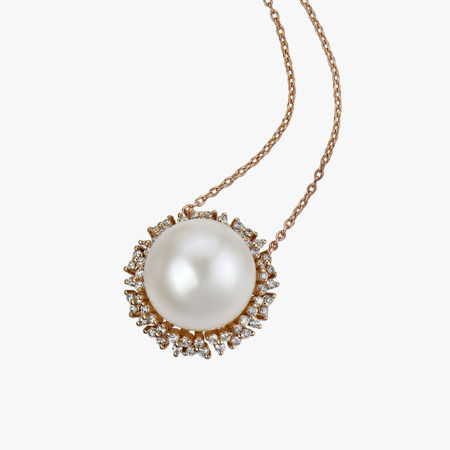 Girasol Pearl and Diamond Jewelry Necklace